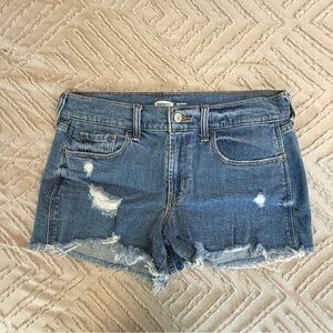 Old Navy Boyfriend Medium Wash High Waist Distressed Shorts | 4
